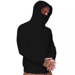 Men's Long Sleeve Fleece Mask Hoodie