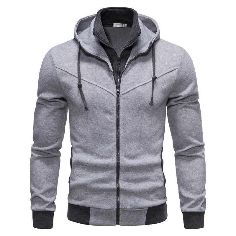 Men's Stylish Casual Contrast Hooded Jacket