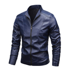 New casual men's leather jacket