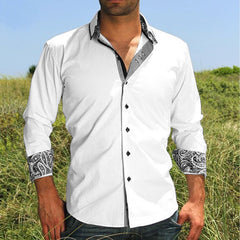 2024 Men's Fashion Printed Long Sleeve Casual Shirt