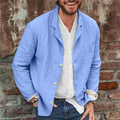 Casual Cotton and Linen Loose Shirt Blazer