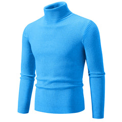 Men's New High Collar Casual Solid Color Sweater
