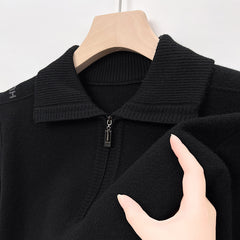 Men's Lapel Zipper Sweater