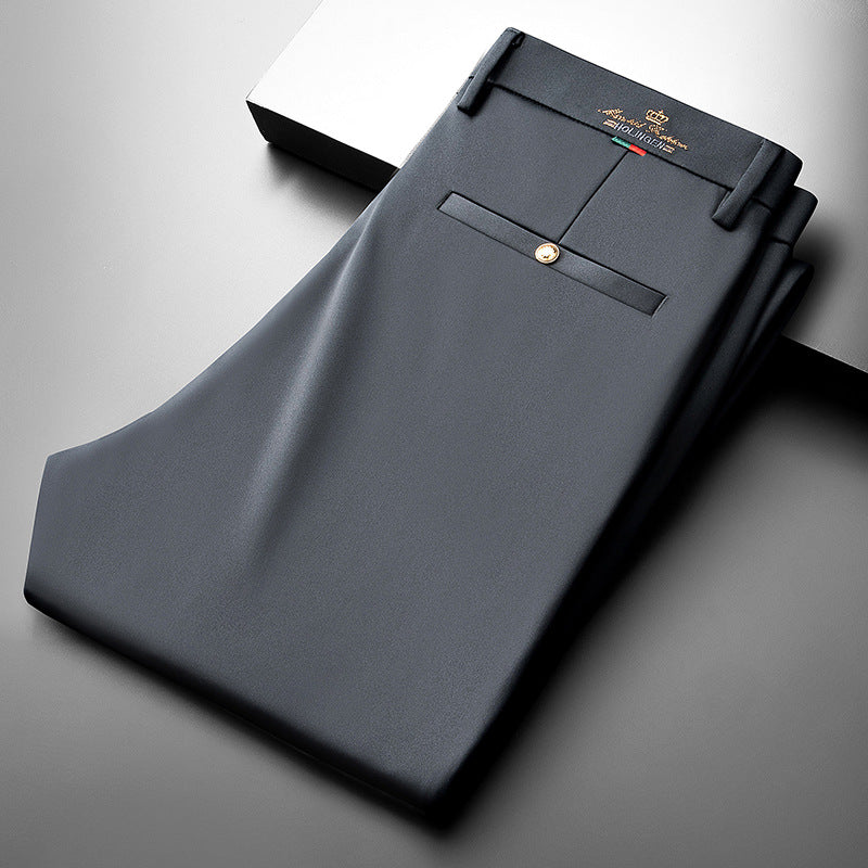 High elastic straight loose iron-free men's trousers
