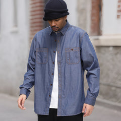 Men's Cotton Non-iron Casual Denim Shirt