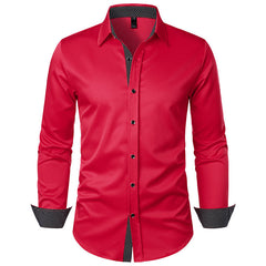Men's Polka Dot Casual Long-sleeved Shirt