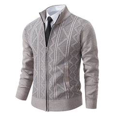 Men's Stand Collar Knitted Sweater