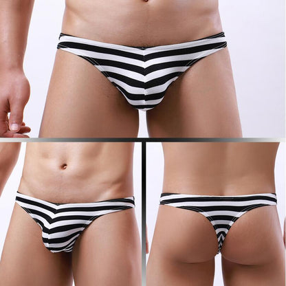 Men's Sexy Low Rise Striped Thong