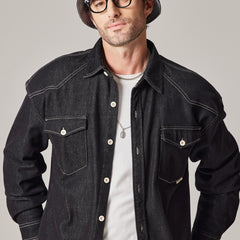 Men's Loose and Versatile Workwear Denim Jacket