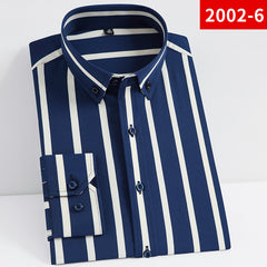Men's Slim Striped Business Casual Long-sleeved Shirt