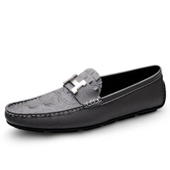 Crocodile-print Driving Loafers