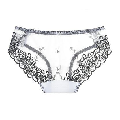 Lace Sexy Hollow Stretch Mesh Embroidered Briefs