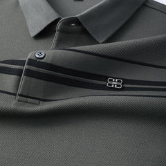 2024 Men's High-end Business Jacquard Striped Polo Shirt