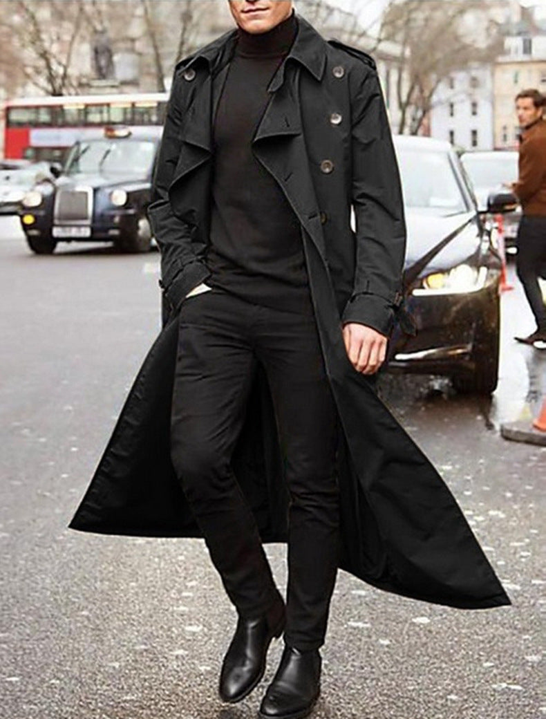Men's Long Stylish Business Casual Windbreaker