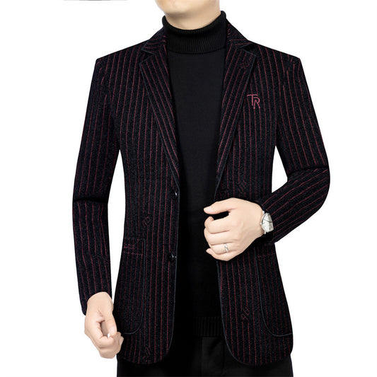 Men's casual business solid color suit jacket