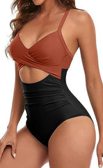 Sexy backless print swimsuit