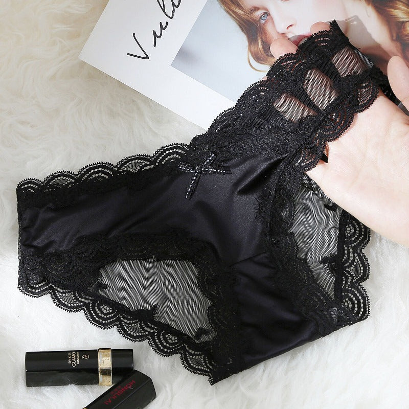 Sheer Mesh Low-rise Lace-trimmed Soft Briefs