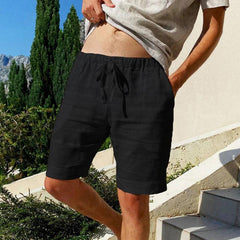 Men's Loose Cotton and Linen Breathable Sports Casual Shorts