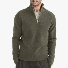 Men's half-high zipper collar warm sweater