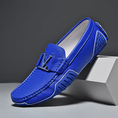 Genuine Leather Trendy Casual Leather Shoes One-step Driving Large Size Men's Shoes