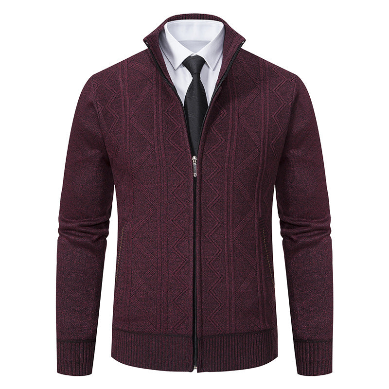 Men's Stand Collar Knitted Sweater