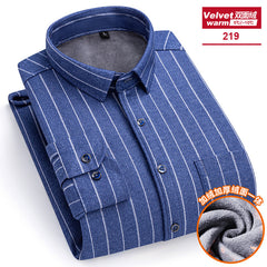 Men's Long-sleeved Double-sided Velvet Loose Casual Shirt