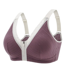Zip Front Wireless Wide Strap Bra
