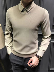 High-end thickened pineapple pattern crew neck sweater