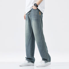 Men's Silk Stretch Wide-leg Straight Casual Jeans