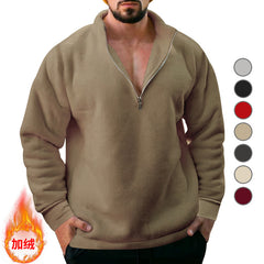 2023 New Winter Men's Velvet Half-zip Top