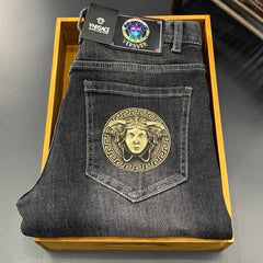Fashion slim fit printed casual versatile trendy jeans