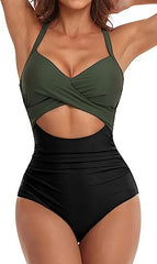 Sexy backless print swimsuit