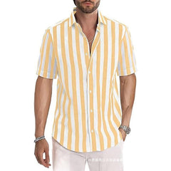 2024 Men's Fashion Striped Lapel Resort Shirts