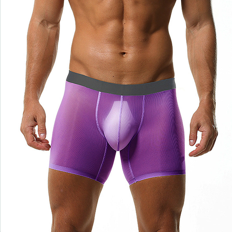 Men's Ultra-thin High Elastic Breathable Ice Silk Boxer Briefs