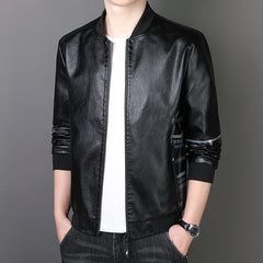 New Men's High Quality Stand Collar Leather Jackets