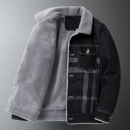 Men's Denim Cotton Sherpa Jacket