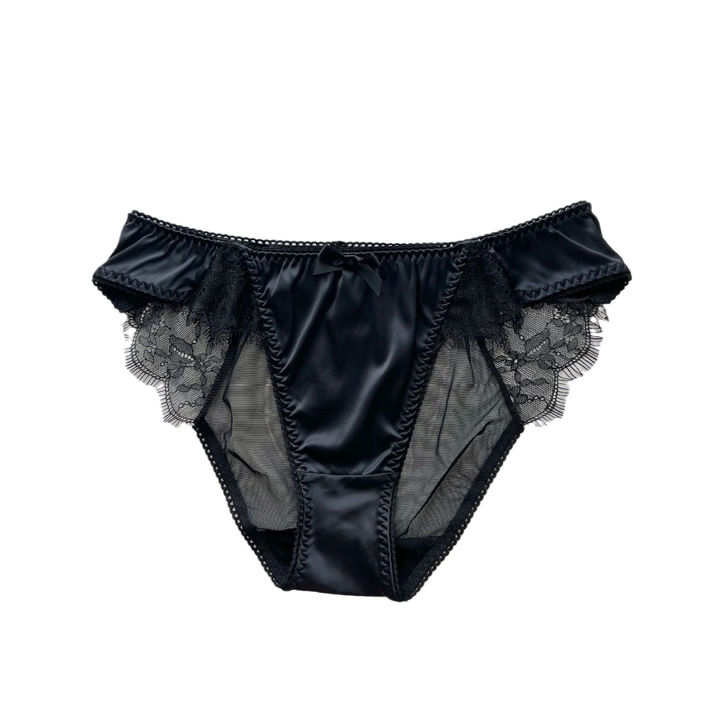 Sexy Lace Satin Jacquard Mesh Low-rise Transparent Briefs