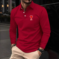Men's Stylish Printed Lapel Polo Shirt