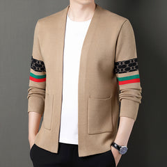 Men's Stylish Striped Business Cardigan