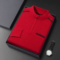 Men's Half Turtle Collar Zip Warm Knitted Wool Sweater