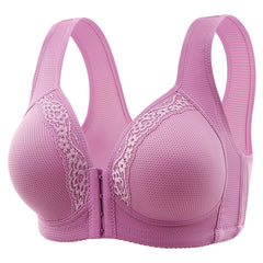 Front clasp non-wired thin push-up bra