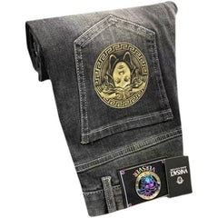 Fashion slim fit printed casual versatile trendy jeans