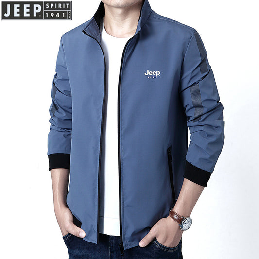 Men's Large Size Work Stand Collar Jacket