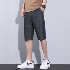 Men's All-match Straight Ice Silk Denim Shorts