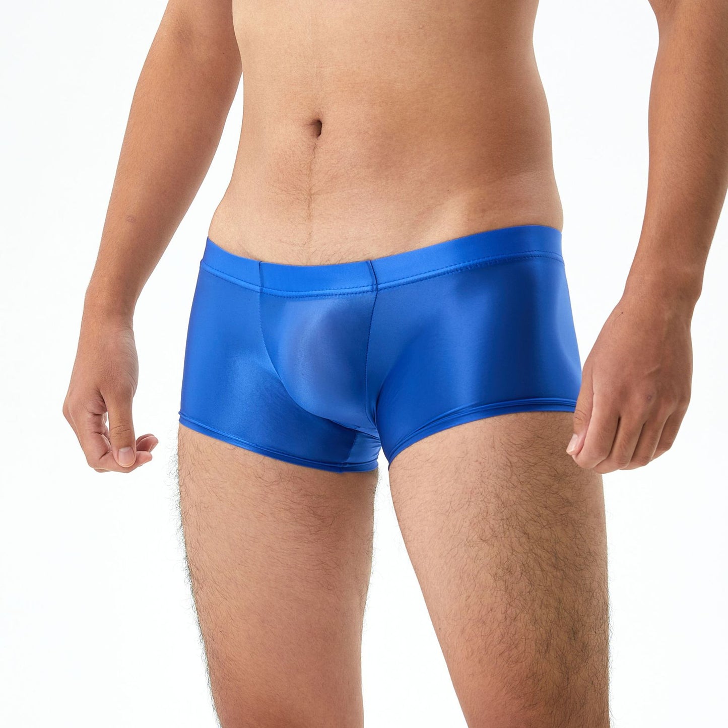 Men's Sexy Shiny Silky Transparent Boxer Briefs