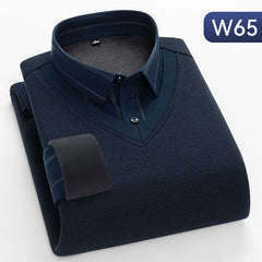 Men's Fake Two Piece Sweater Plus Fleece Sweater