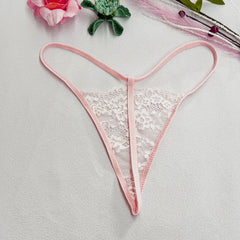 Sexy Transparent Low Rise Lace Thong