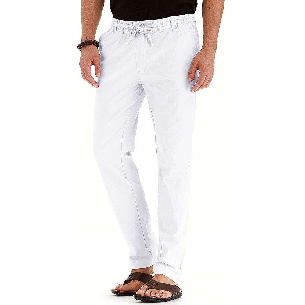 Men's Business Casual Loose Large Size Elastic Waist Cotton Versatile Solid Color Sweatpants