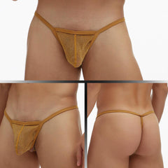 Men's See-through Mesh Pouch Low-rise Thong