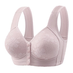 Large size front clasp wireless bra